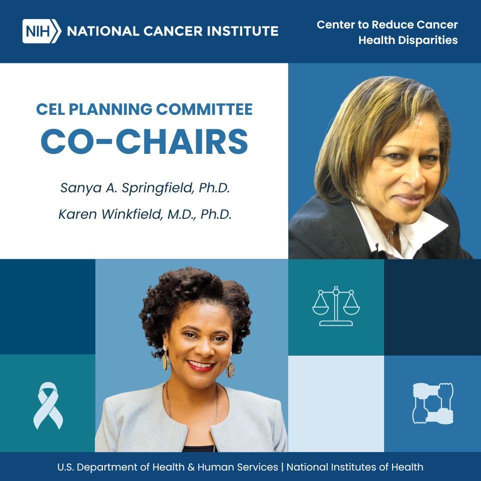 NIH/NCI Center to Reduce Cancer Heath Disparities - CEL Planning Committee Co-Chairs - Sanya A. Springfield, Ph.D. and Karen Winkfield, M.D., Ph.D.