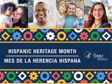 Hispanic Heritage Month collage with Hispanic/Latino people.