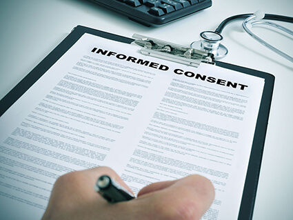 Clinical trial informed consent form.