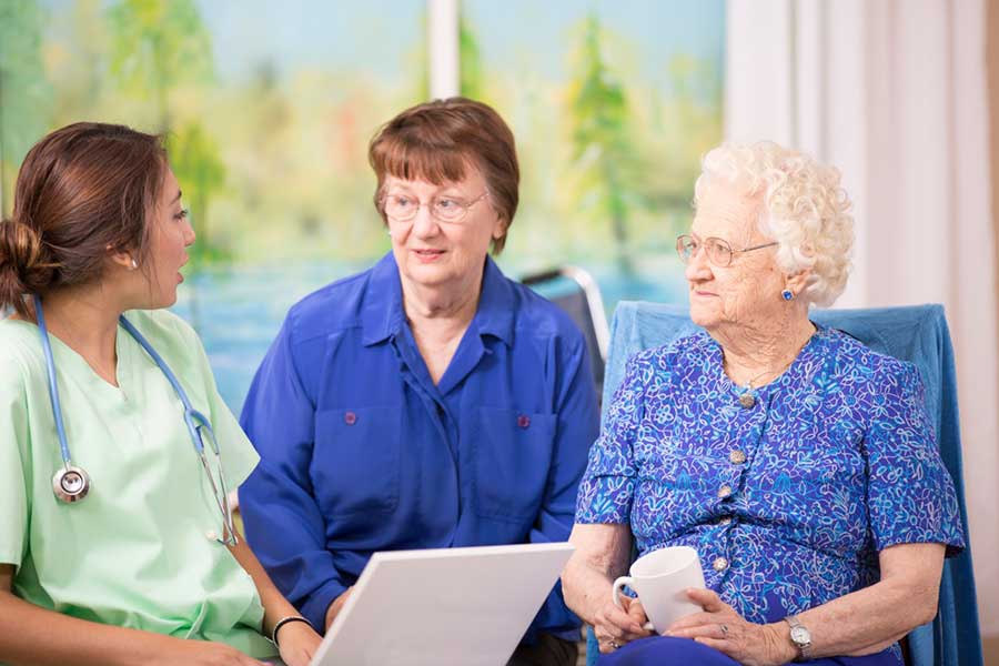 Doctor and Patient in Nursing Home