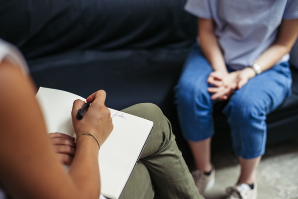 patient talking with psychiatrist