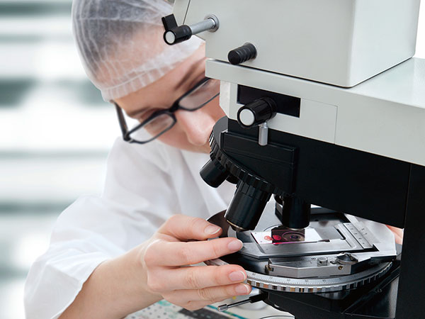 examen microscópico de las células