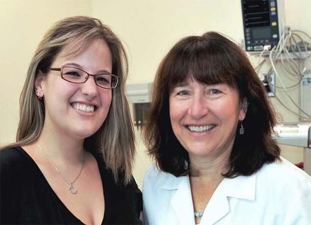 Wendy Stock, M.D., of the University of Chicago, and her patient Jenn Ferguson.