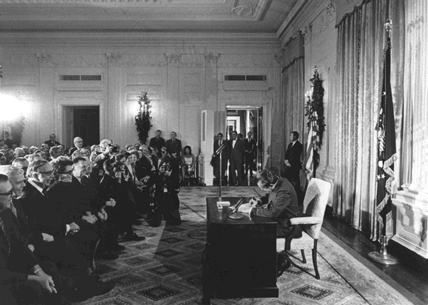 Signing the National Cancer Act