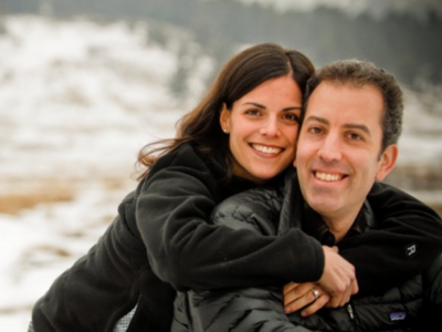 Images of Gregg and Sara Selig, patient, caregiver, and patient advocates for ocular melanoma.