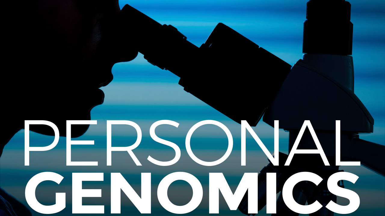 Silhouette a person looking into a microscope. NIH National Cancer Institute: Personal Genomics
