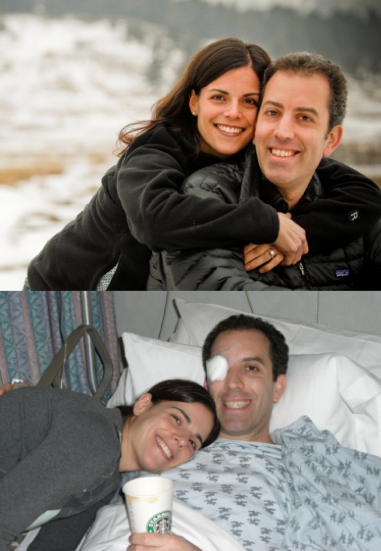 Images of Gregg and Sara Selig, patient, caregiver, and patient advocates for ocular melanoma.