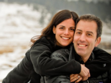 Images of Gregg and Sara Selig, patient, caregiver, and patient advocates for ocular melanoma.