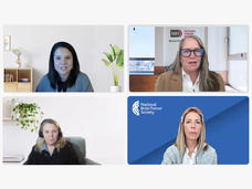 Screenshot of Webex thumbnails showing Michelle Mollica, Terri Armstrong, Emily Tonorezos, and Kim Wallgren