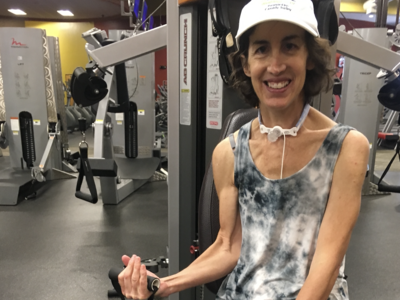 Carol lifting weights