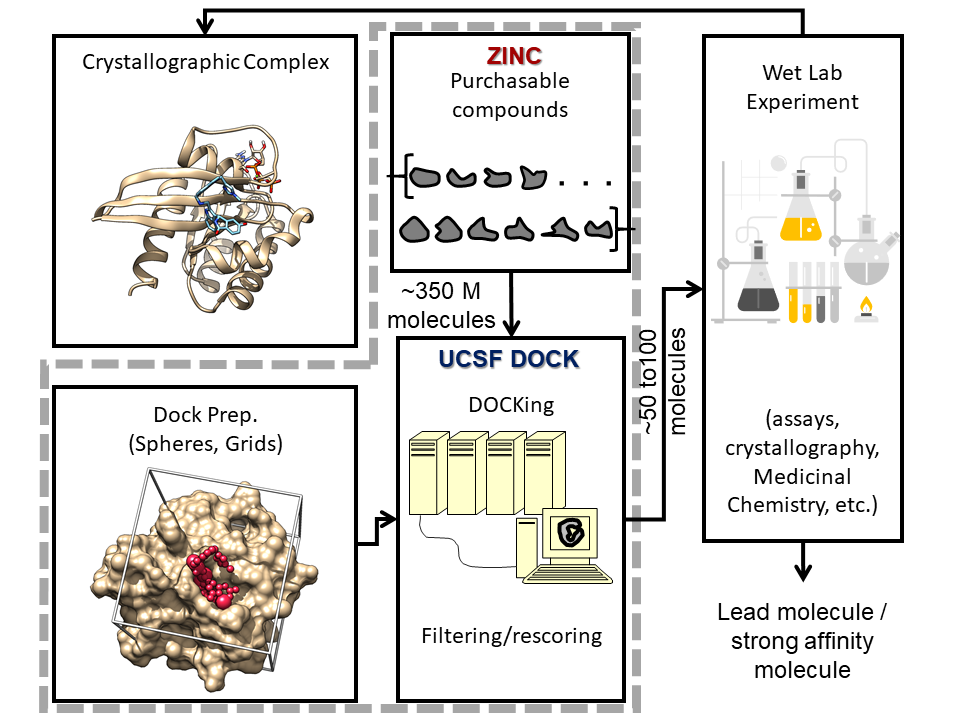 Ligand discovery workflow using UCSF DOCK software