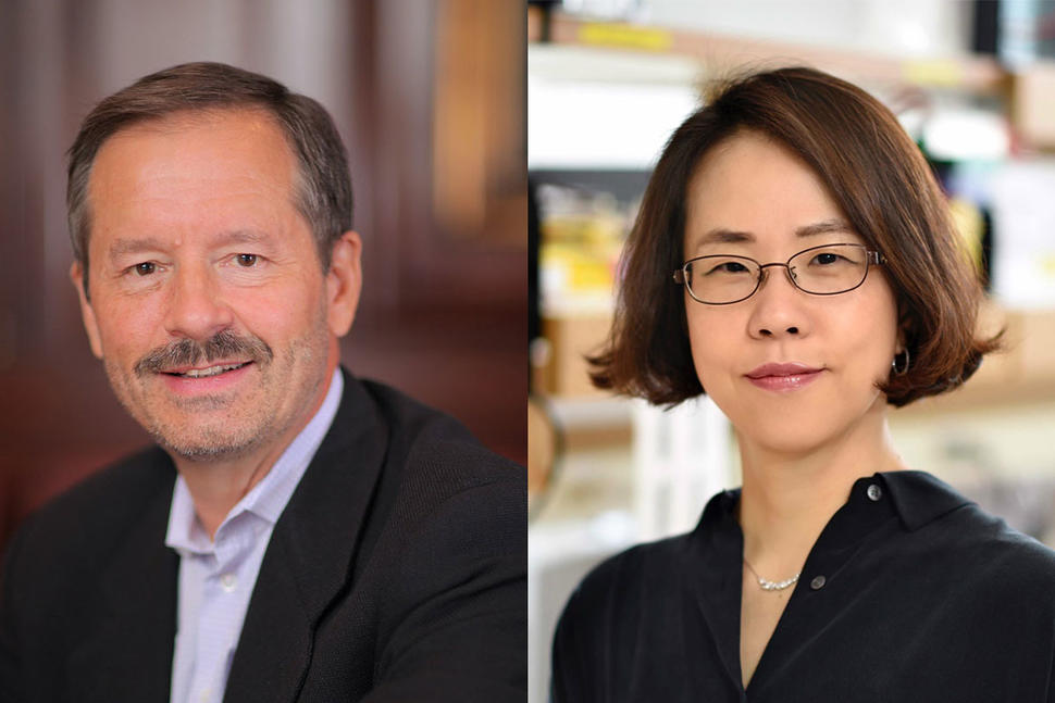 Lewis Cantley, PhD on left and Jihye Yun, PhD on right