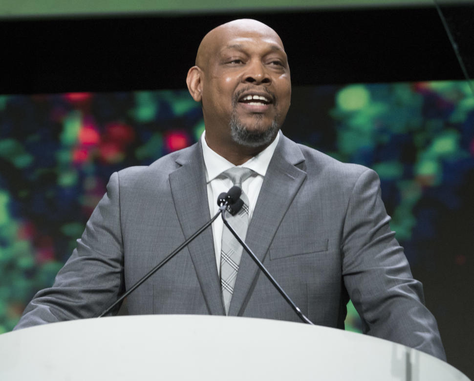 The first African American to serve as Program Chair of the AACR Annual Meeting, Dr. John Carpten addresses the audience.