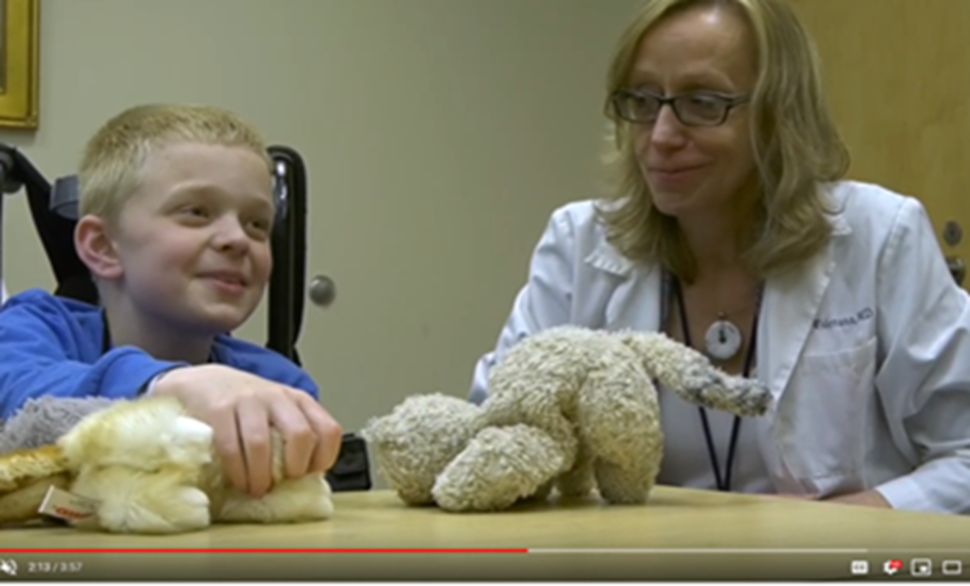 Dr. Brigitte Widemann with Travis Carpenter, who received selumetinib for NF1 at NIH.