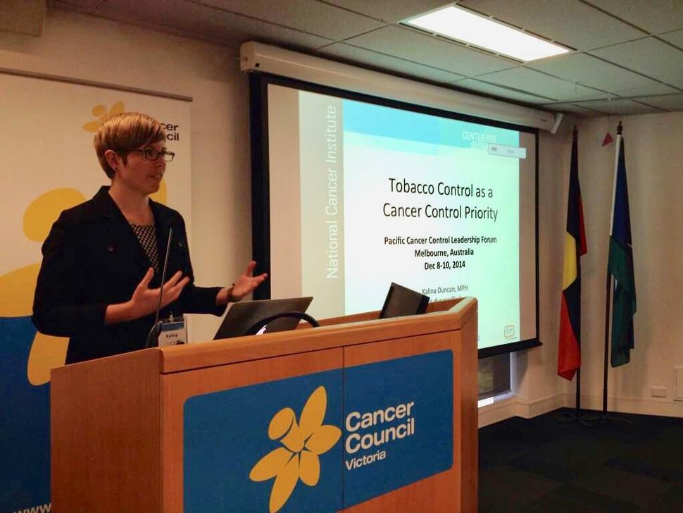 Kalina Duncan, MPH, DrPH (c) presents at conference in Melbourne, Australia 2014