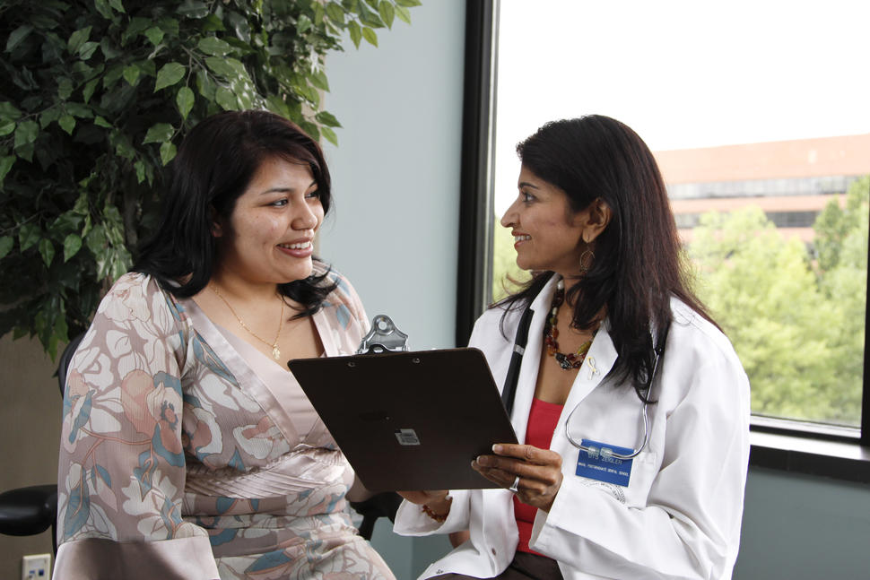 Doctor explains hyperthermia to patient