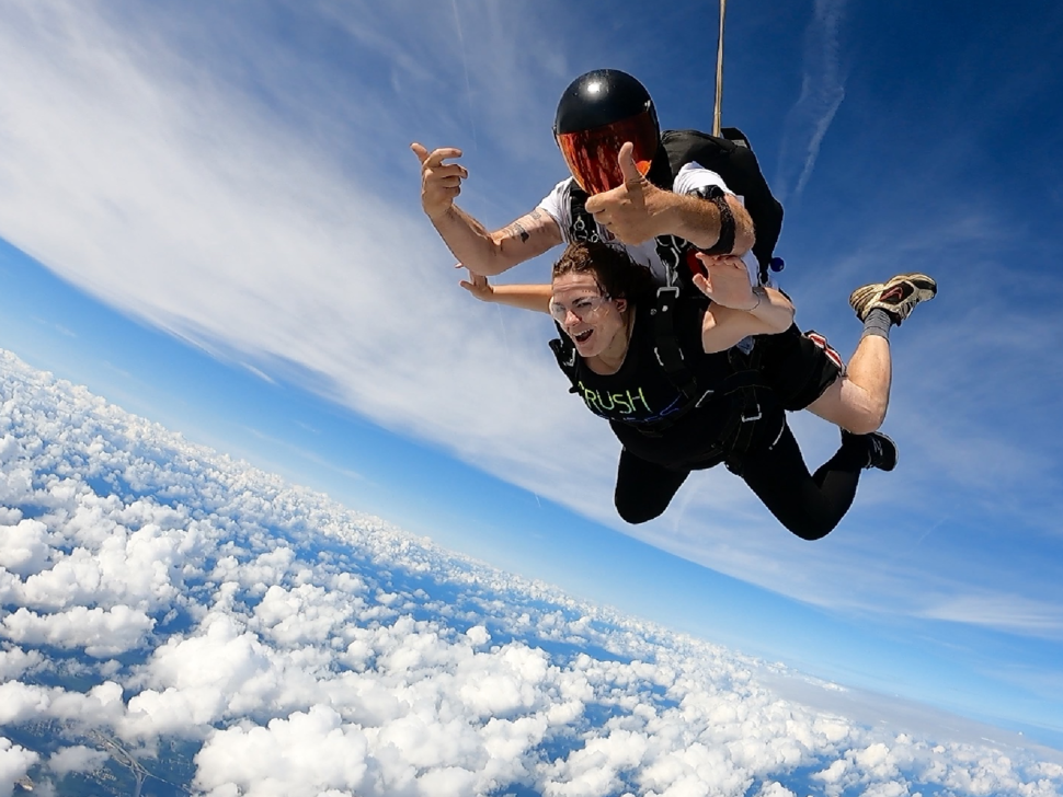 Bethany Ross skydiving.