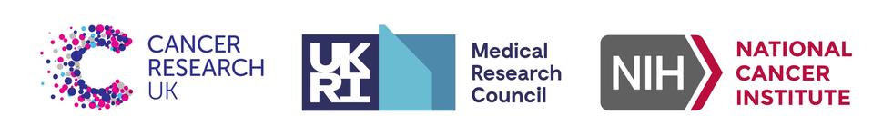 Cancer Research UK, Medical Research Council in the UK, and National Cancer Institute logos
