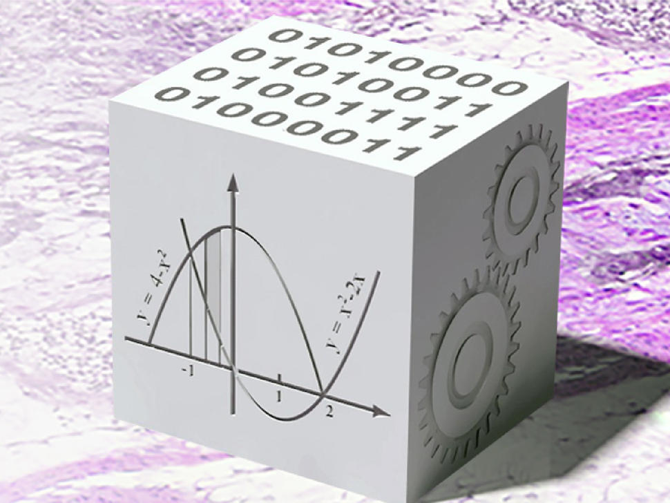The logo for PS-ON which is a cube sitting on a purple and white gradient background. On the top side of the cube is binary code and the other two sides show graphical representations of mathematical expressions