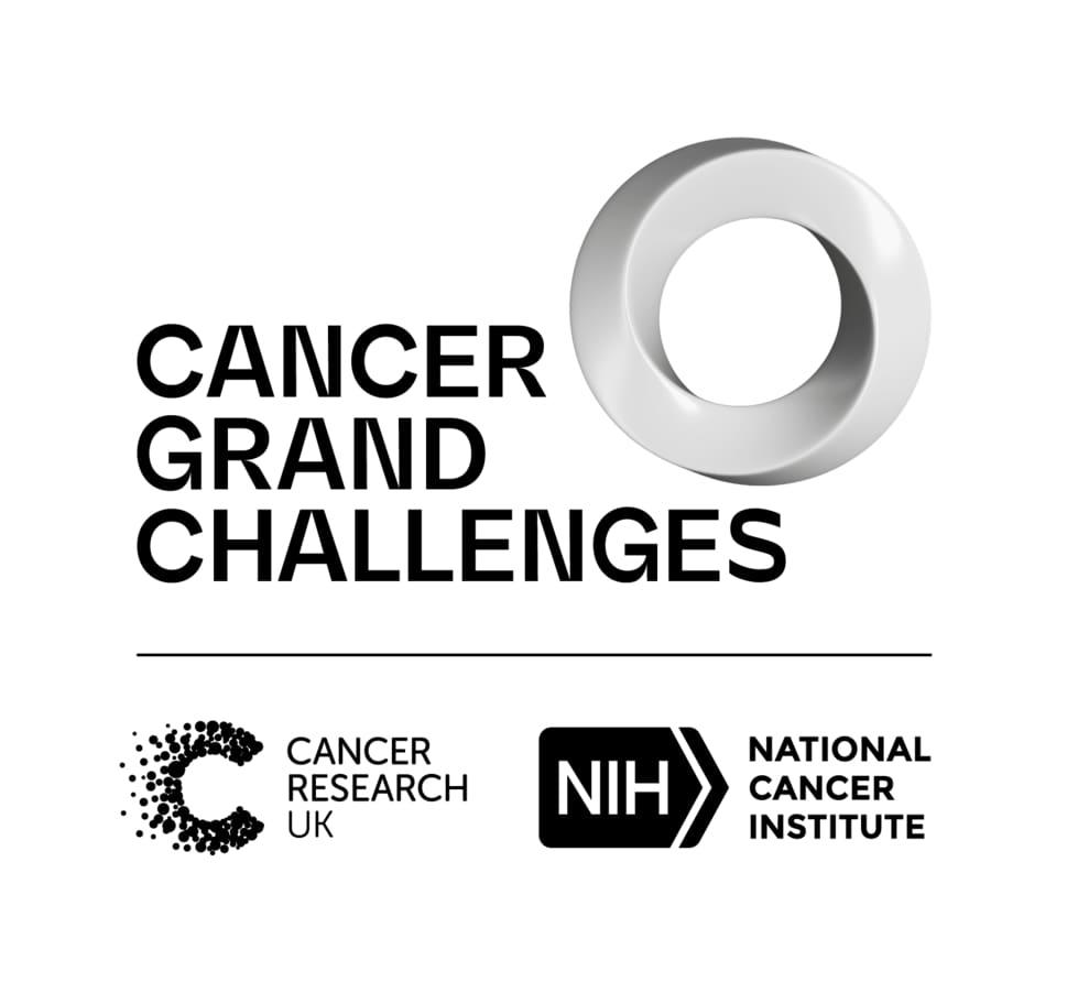 Cancer Grand Challenges logo with Cancer Research UK logo and NCI logo