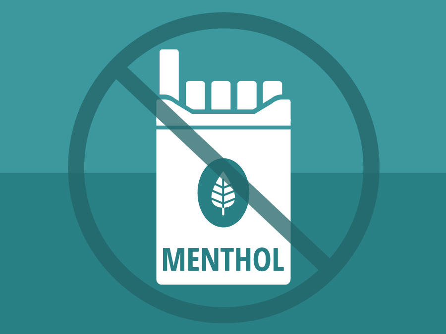 A pack of menthol cigarettes with a banned icon over it