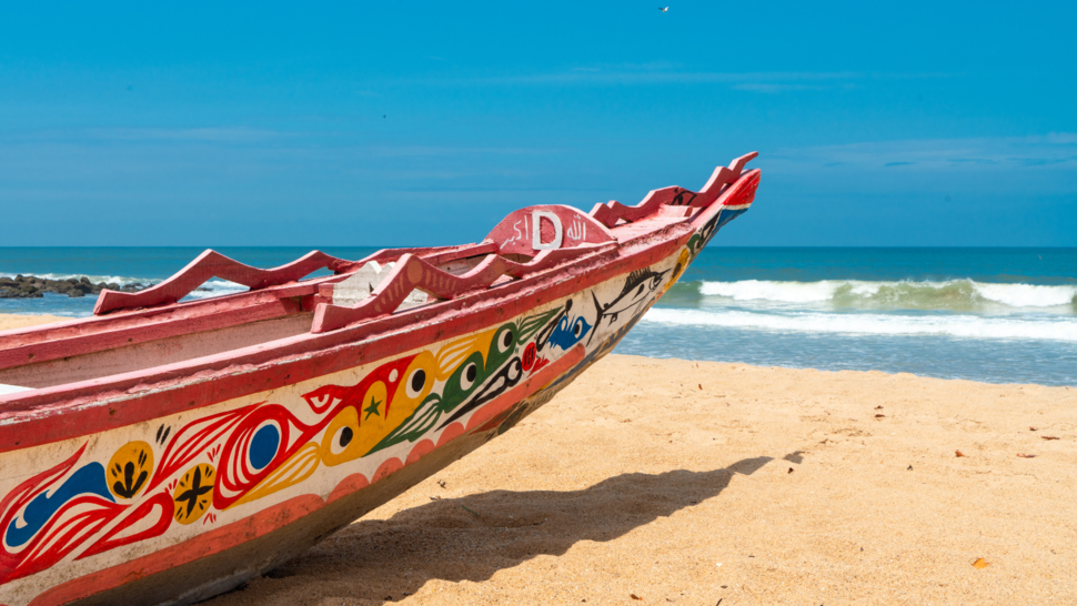 Fishing boat on the coast of west Africa.