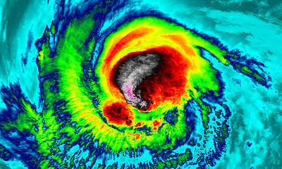 A NASA satellite image of a Hurricane Irma