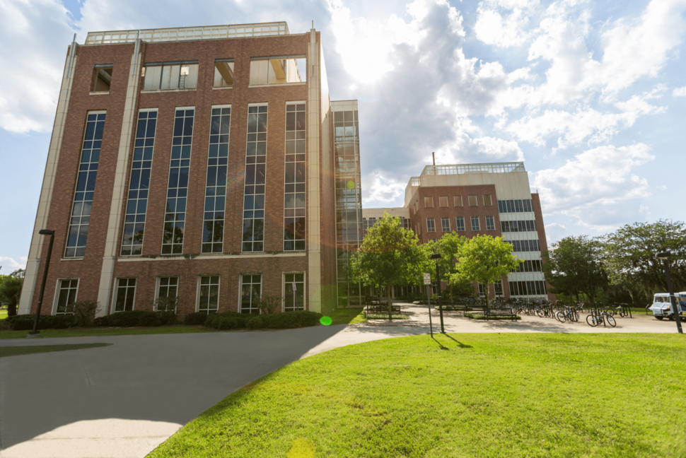 University of Florida Health Cancer Center building on a sunny day