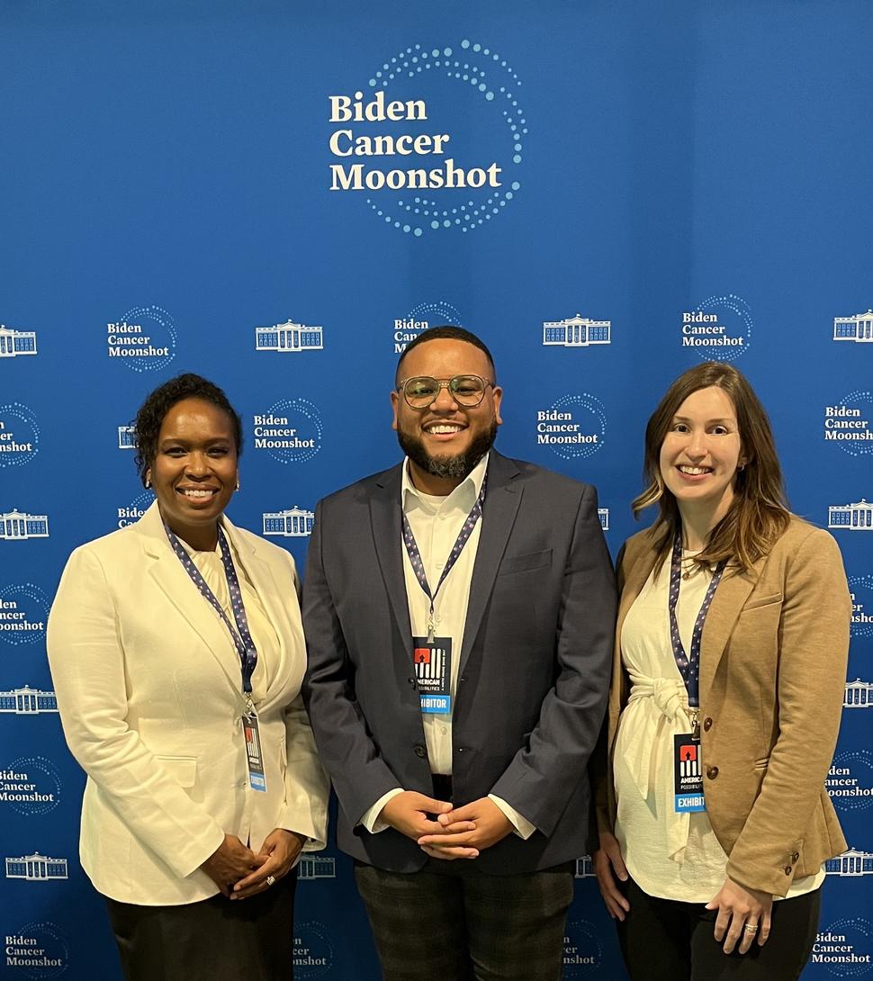 Dr. Leeya Pinder, Dr. Marvin Langston, and Dr. Laurie McLouth at the White House Demo Day event.