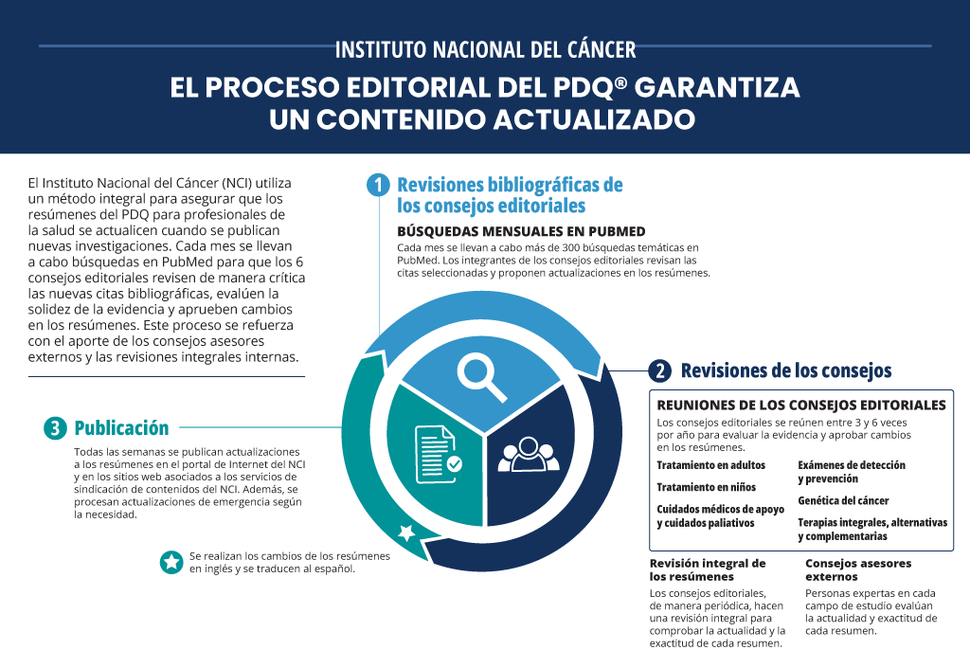 Hay una infografía en la que se describe el proceso de los consejos editoriales del PDQ.