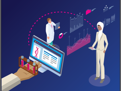 Conceptual illustration of personal genomic data.