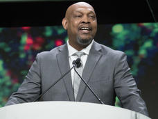 The first African American to serve as Program Chair of the AACR Annual Meeting, Dr. John Carpten addresses the audience.