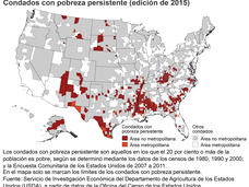 Mapa de condados con pobreza persistente (edición de 2015)