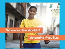 World Cancer Day image - Where you live shouldn't determine if you live. Close the care gap. Join us on February 4. 