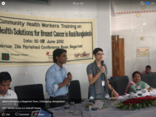 Dr. Ginsburg speaks among a panel of speakers during a community health workers training in Bangladesh in 2012
