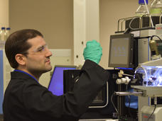 Dr. Robert D’Ippolito working with the RAS Mass Spec Team