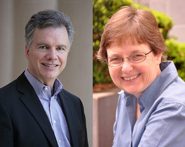Headshots of Bob Croyle and Michele Bloch