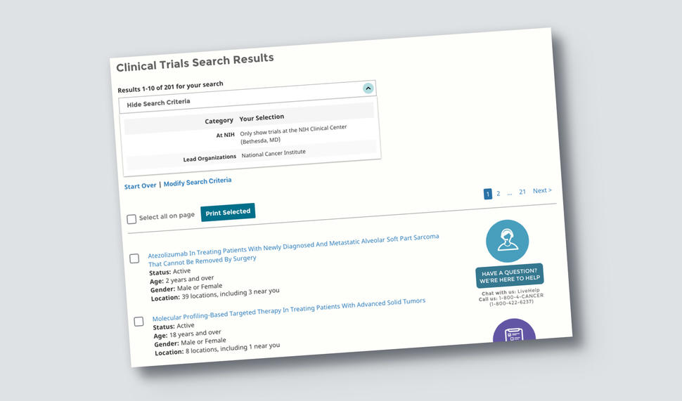 Clinical trial results form.