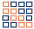 Heatmap icon showing a 4X4 grid of outlined boxes. 7 boxes are outlined in orange indicating an area of interest on the chart.
