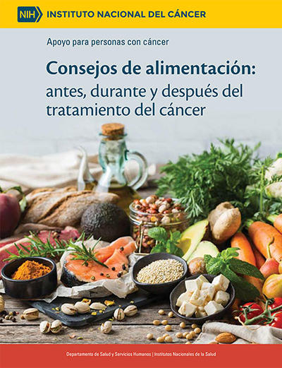 Cover of “Consejos de alimentación: antes, durante y después del tratamiento del cáncer” PDF