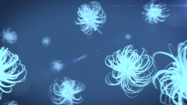 Floating blue bacteria