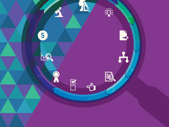 Illustration of the circular lifecycle of a grant