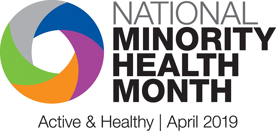 Logo for national minority health month.