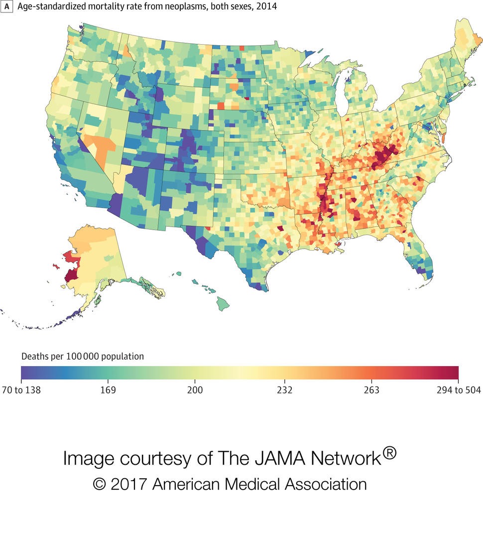 JAMA mortality trends by US county.
