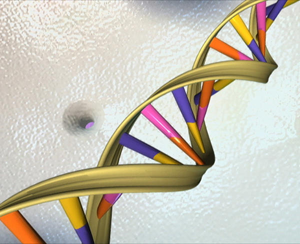 3D illustration of a DNA double helix, showcasing its iconic twisted ladder shape.