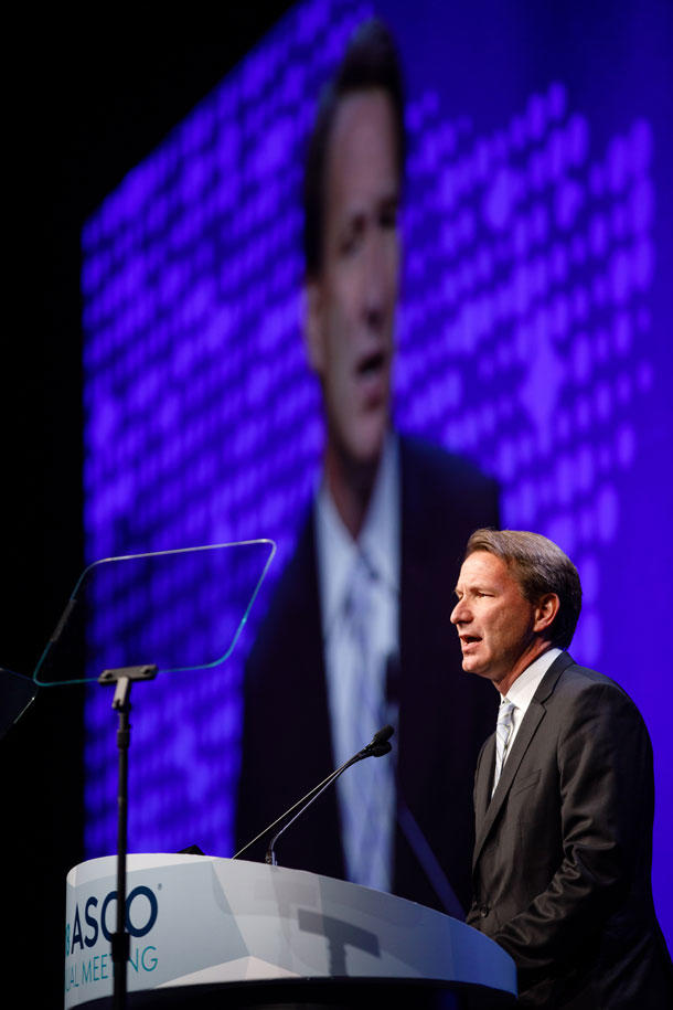 Dr. Mark Sharpless speaking at ASCO.
