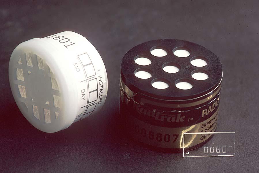 A radon test kit.