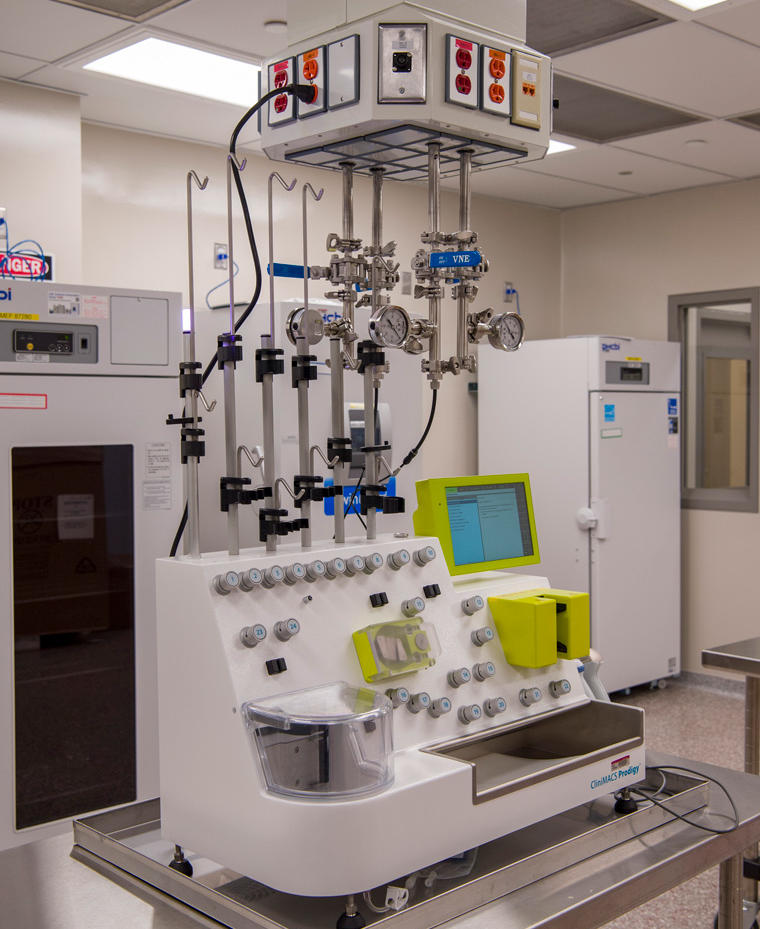 Picture of a CliniMACS Prodigy system for manufacturing CAR T-cell therapies.