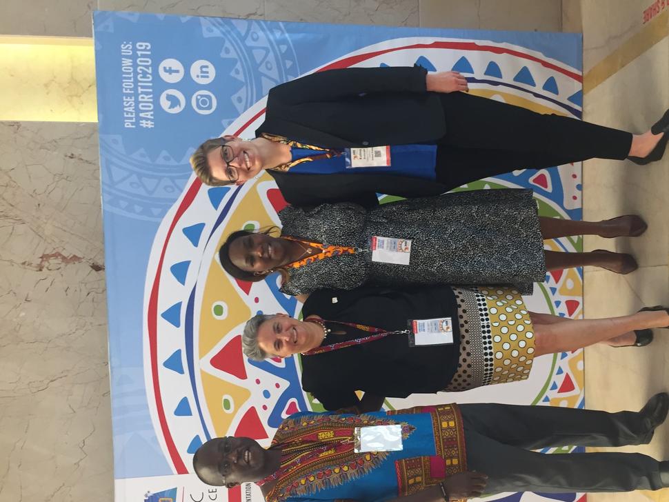 James Alaro, Julie Torode, Anne Korir and Kalina Duncan at the 2019 AORTIC conference
