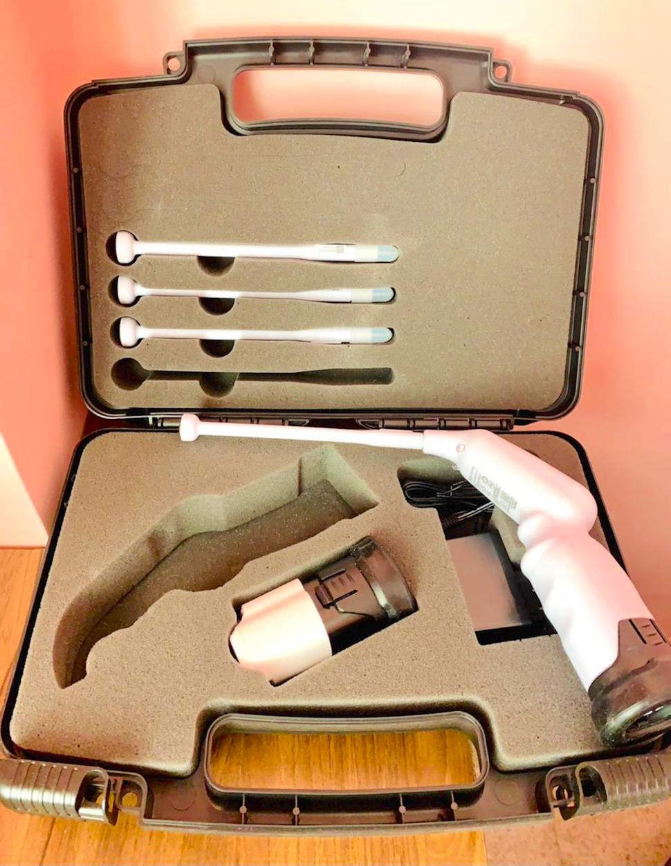 A thermal ablation instrument in a case.